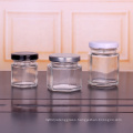 Wholesale clear hexagon 2oz 3oz 4oz glass storage jar honey jar with metal lid